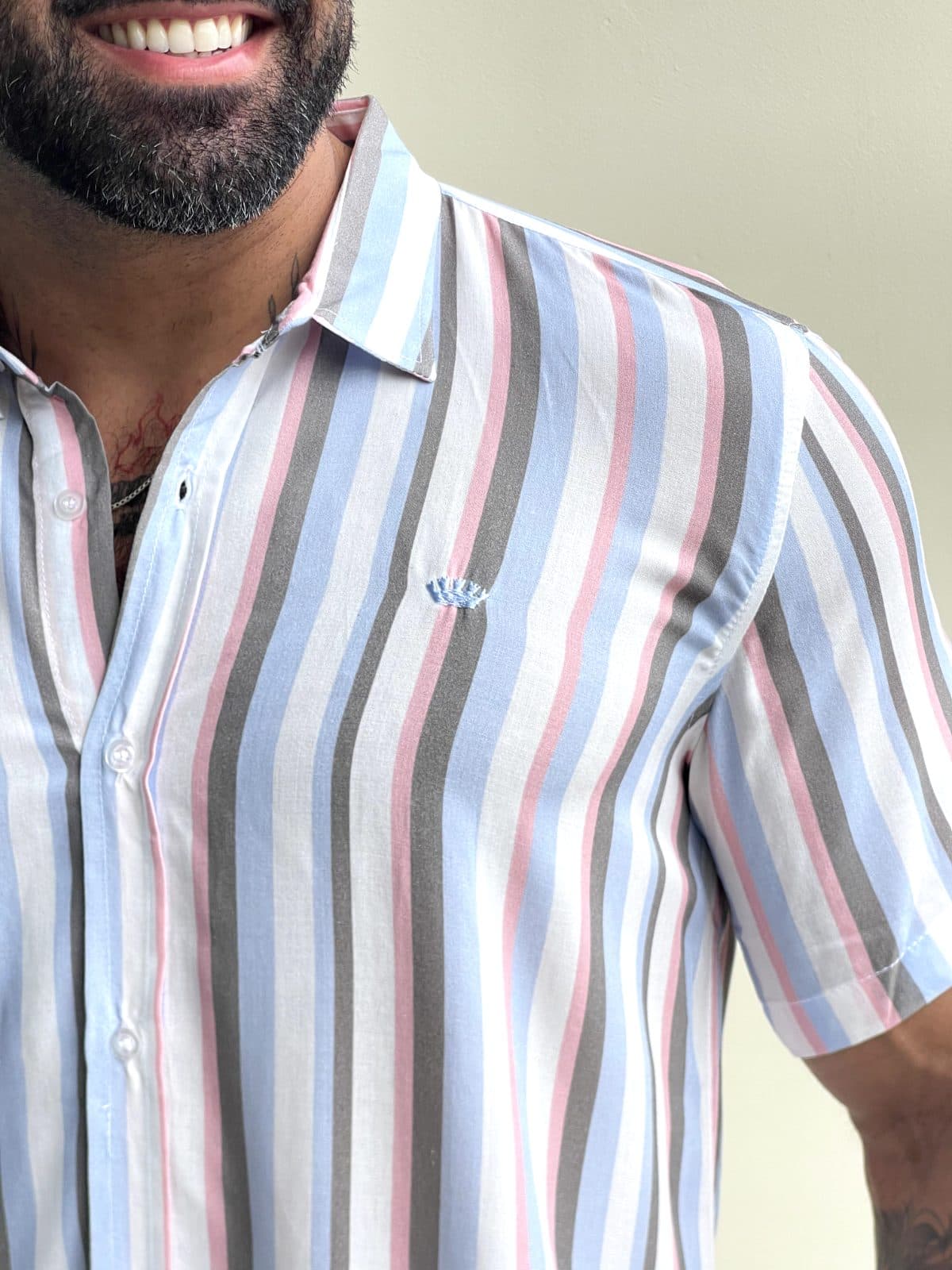 Camisa Viscolinho Listras